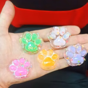 Tabby Cat Paw Mini 3.5cm Transparent