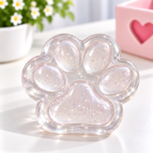 Tabby cat paw transparent 12 cm