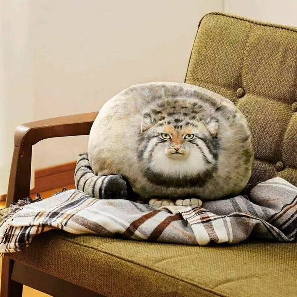 Realistic Pallas's Cat Pillow Toy, 40 cm
