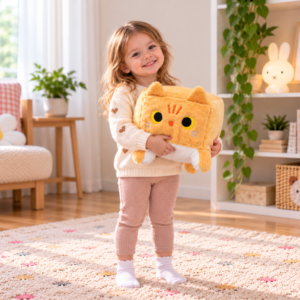 35-cm cube-shaped cat plush toy