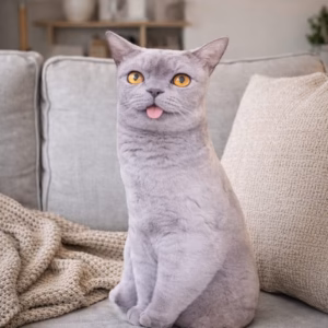 Realistic cat pillow 50 cm