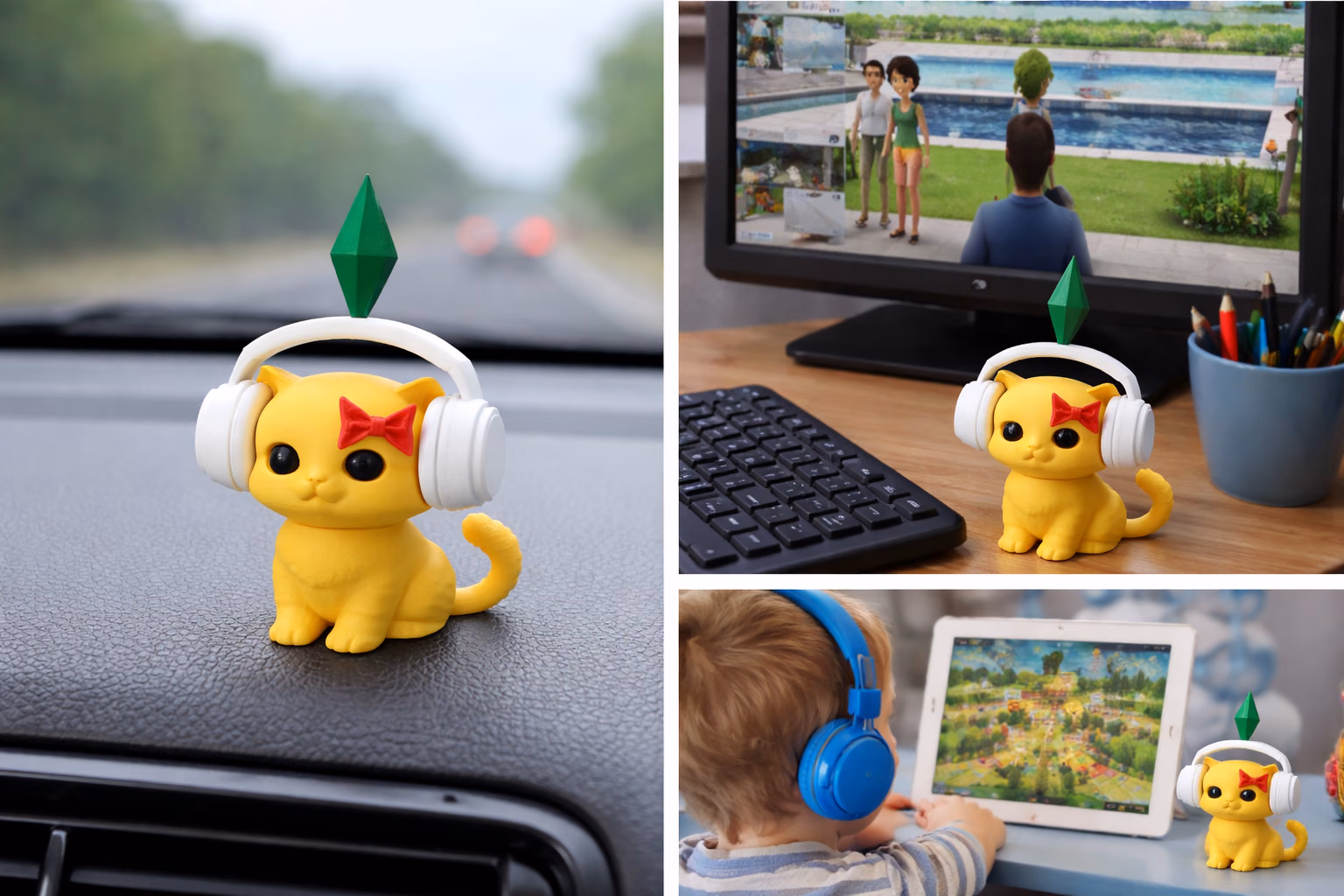 Кот из Симс с пламбобом 3D фигурка — изображение 2